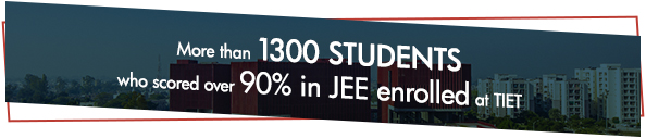 More than 1300 students who scored over 90% in JEE enrolled at TIET