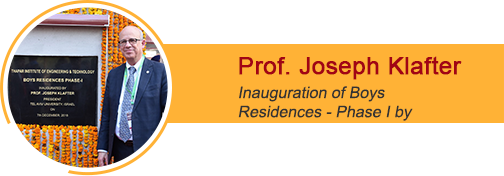 Prof. Joseph Klafter | Inauguration of Boys Residences - Phase I by