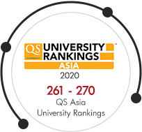 QS Asia Ranking 2020 : 261 - 270 QS Asia University Rankings